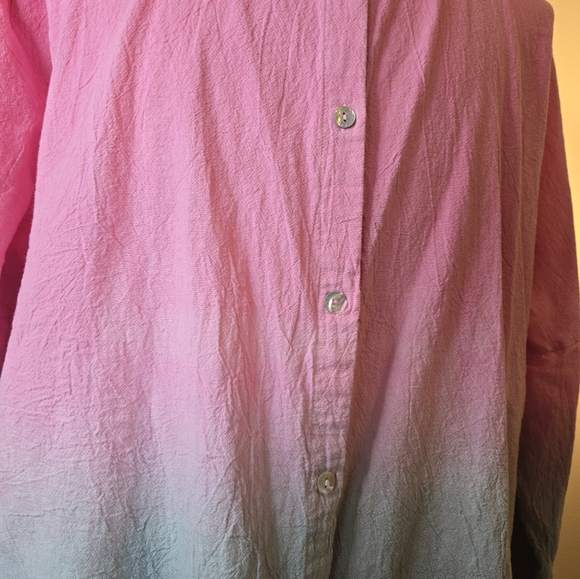 Pink and Gray Ombre Button-Up Shirt - Picture 4 of 7
